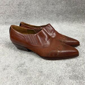 Via Spiga Women’s 6 Genuine Leather Brown Embellished Ankle Boots Booties Italy